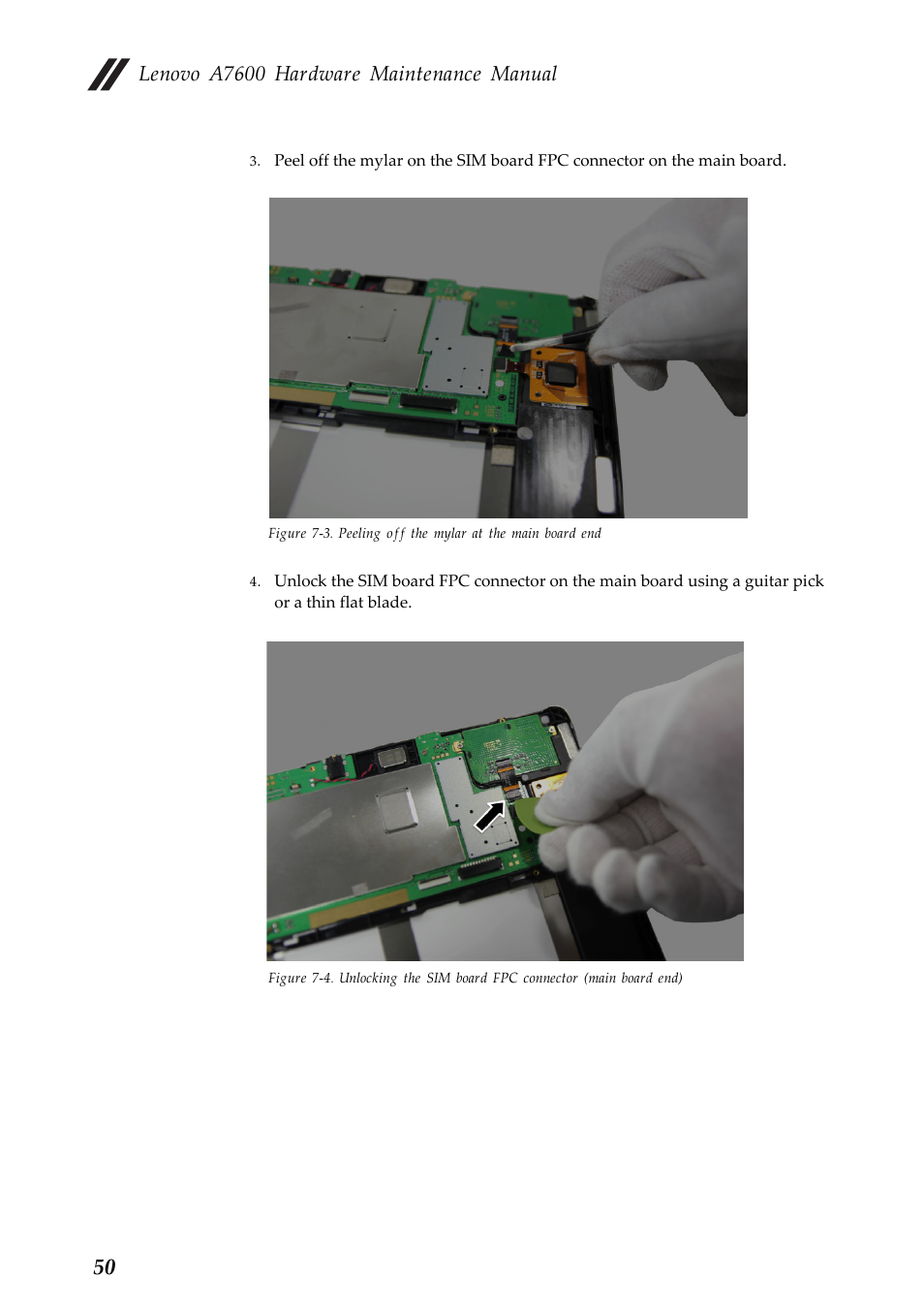 Lenovo a7600 hardware maintenance manual | Lenovo A10-70 Tablet User Manual | Page 54 / 83