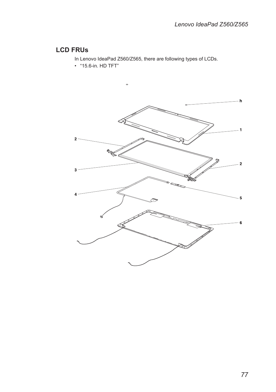 Lcd frus | Lenovo IdeaPad Z560 User Manual | Page 81 / 90