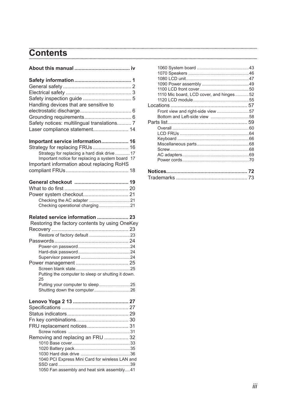 Lenovo Yoga 2 13 Notebook Lenovo User Manual | Page 3 / 77