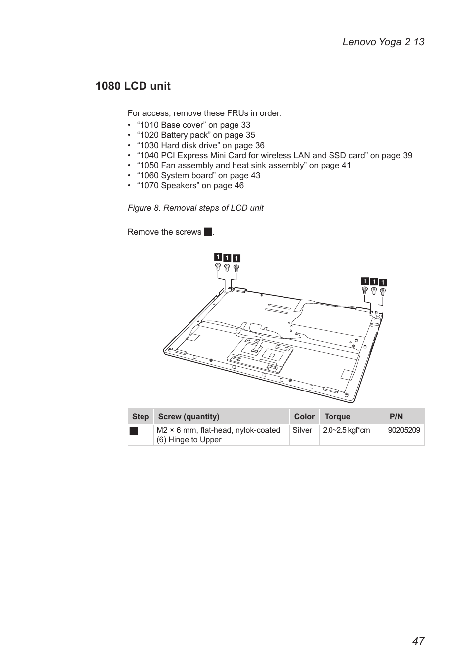 1080 lcd unit | Lenovo Yoga 2 13 Notebook Lenovo User Manual | Page 51 / 77