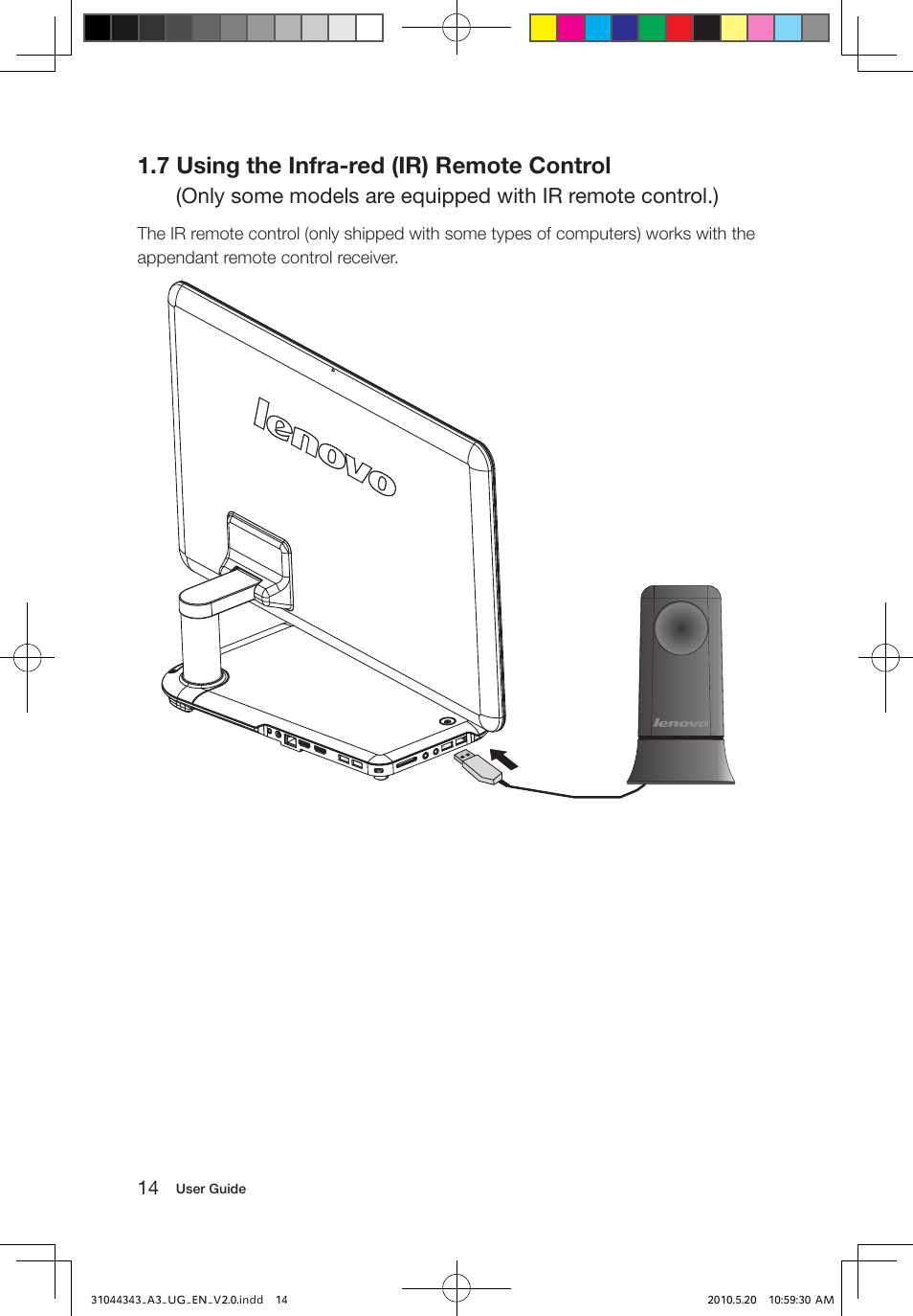 7 using the infra-red (ir) remote control | Lenovo IdeaCentre A310 User Manual | Page 19 / 35