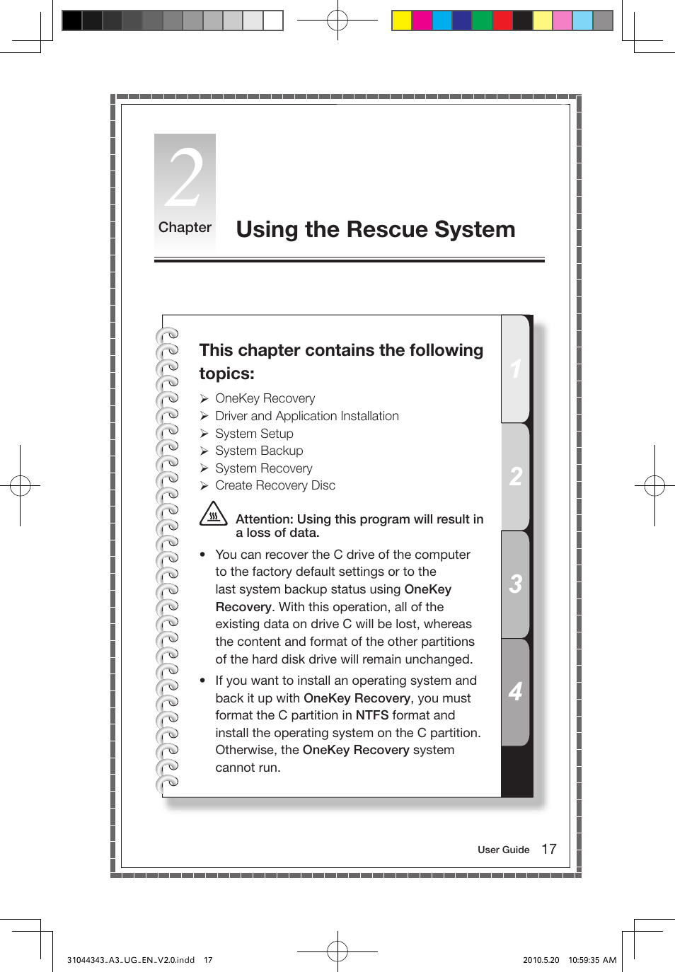 Using the rescue system | Lenovo IdeaCentre A310 User Manual | Page 22 / 35
