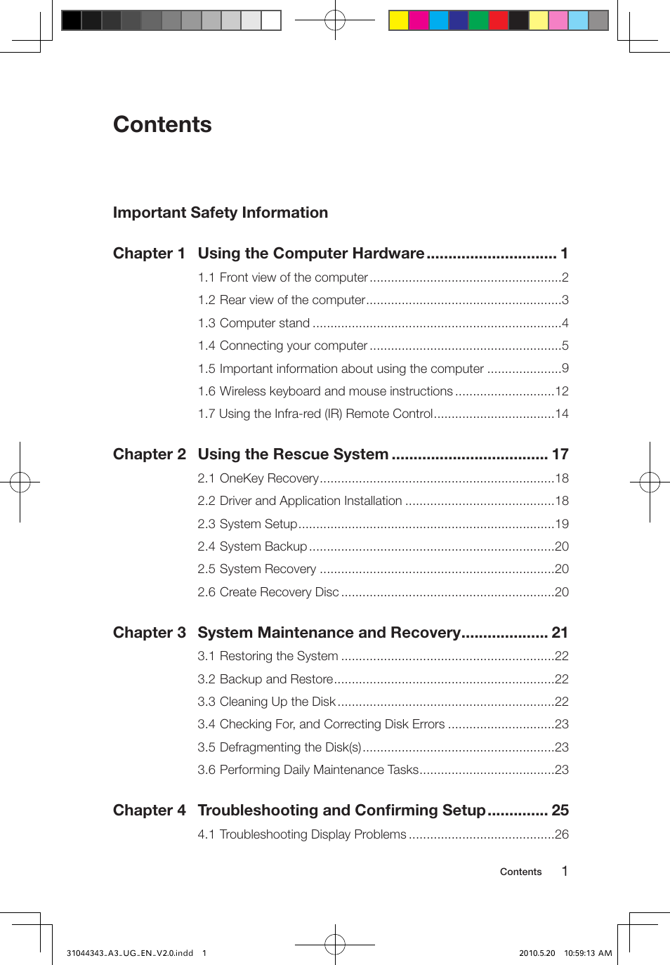 Lenovo IdeaCentre A310 User Manual | Page 4 / 35