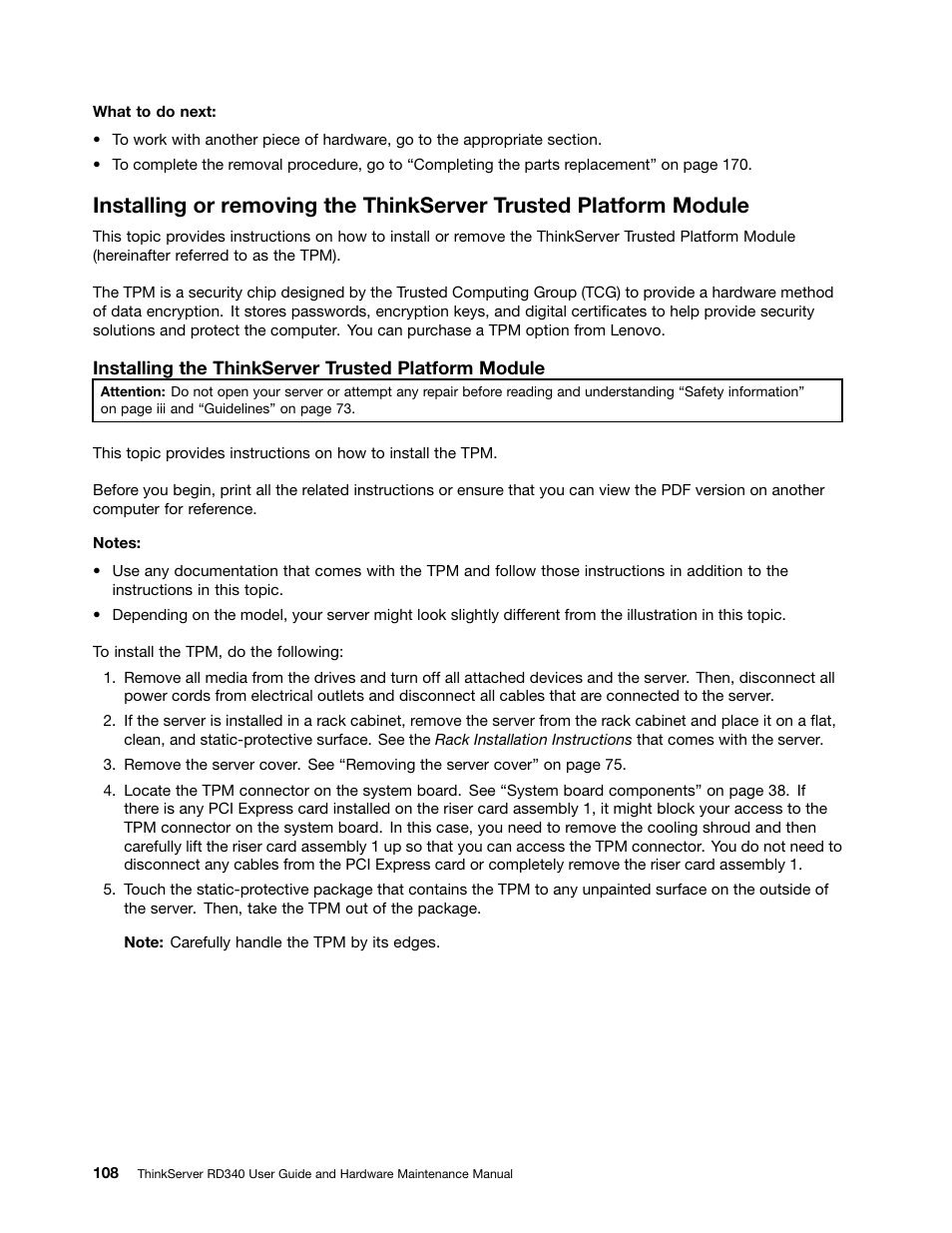 Lenovo ThinkServer RD340 User Manual | Page 120 / 214
