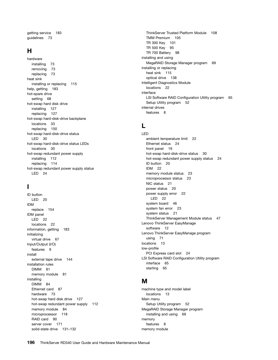 Lenovo ThinkServer RD340 User Manual | Page 208 / 214