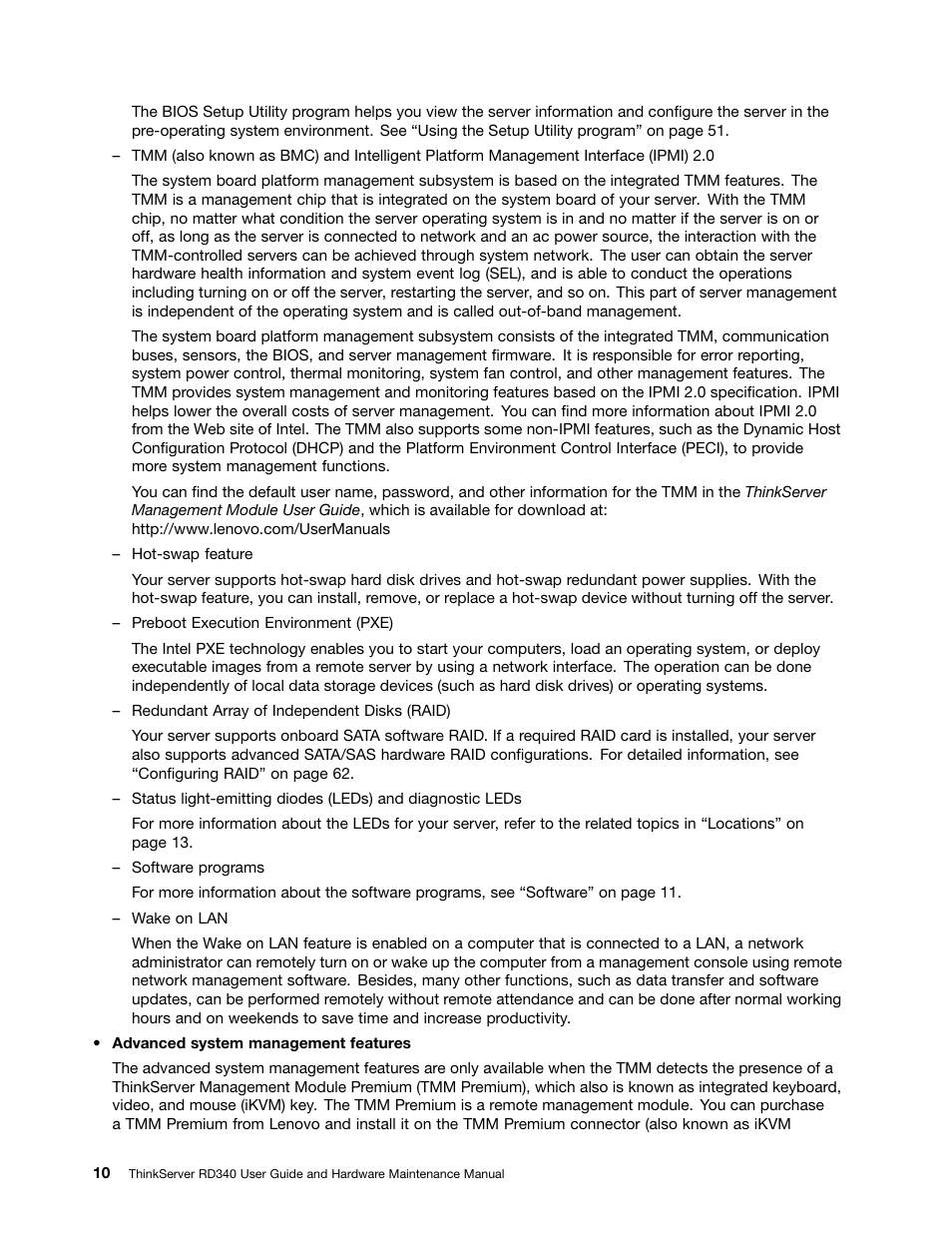 Lenovo ThinkServer RD340 User Manual | Page 22 / 214