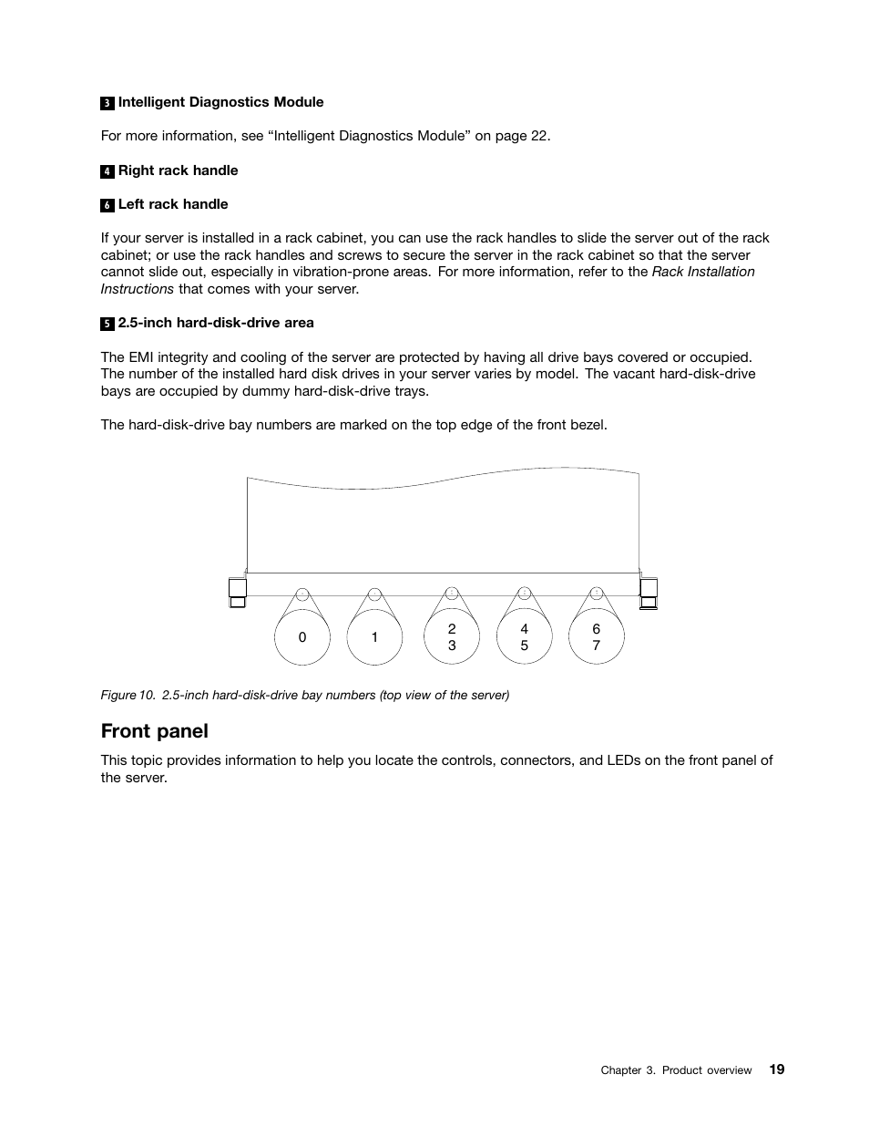 Front panel | Lenovo ThinkServer RD340 User Manual | Page 31 / 214