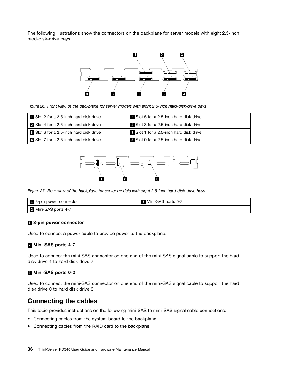 Connecting the cables | Lenovo ThinkServer RD340 User Manual | Page 48 / 214