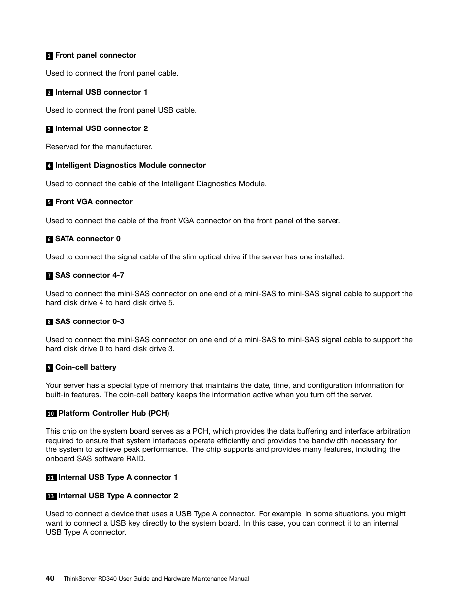 Lenovo ThinkServer RD340 User Manual | Page 52 / 214