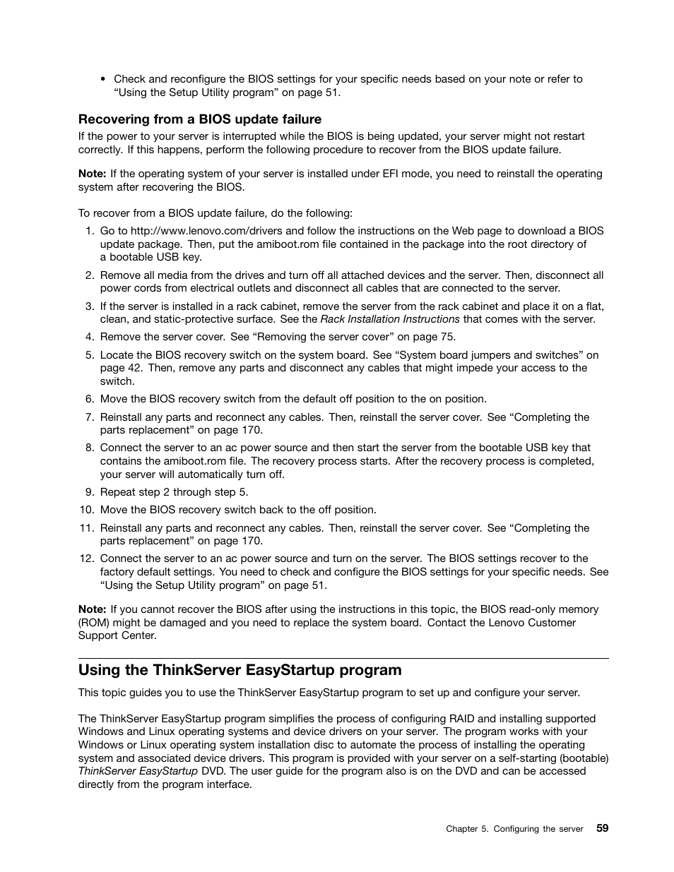 Using the thinkserver easystartup program, Using the thinkserver | Lenovo ThinkServer RD340 User Manual | Page 71 / 214