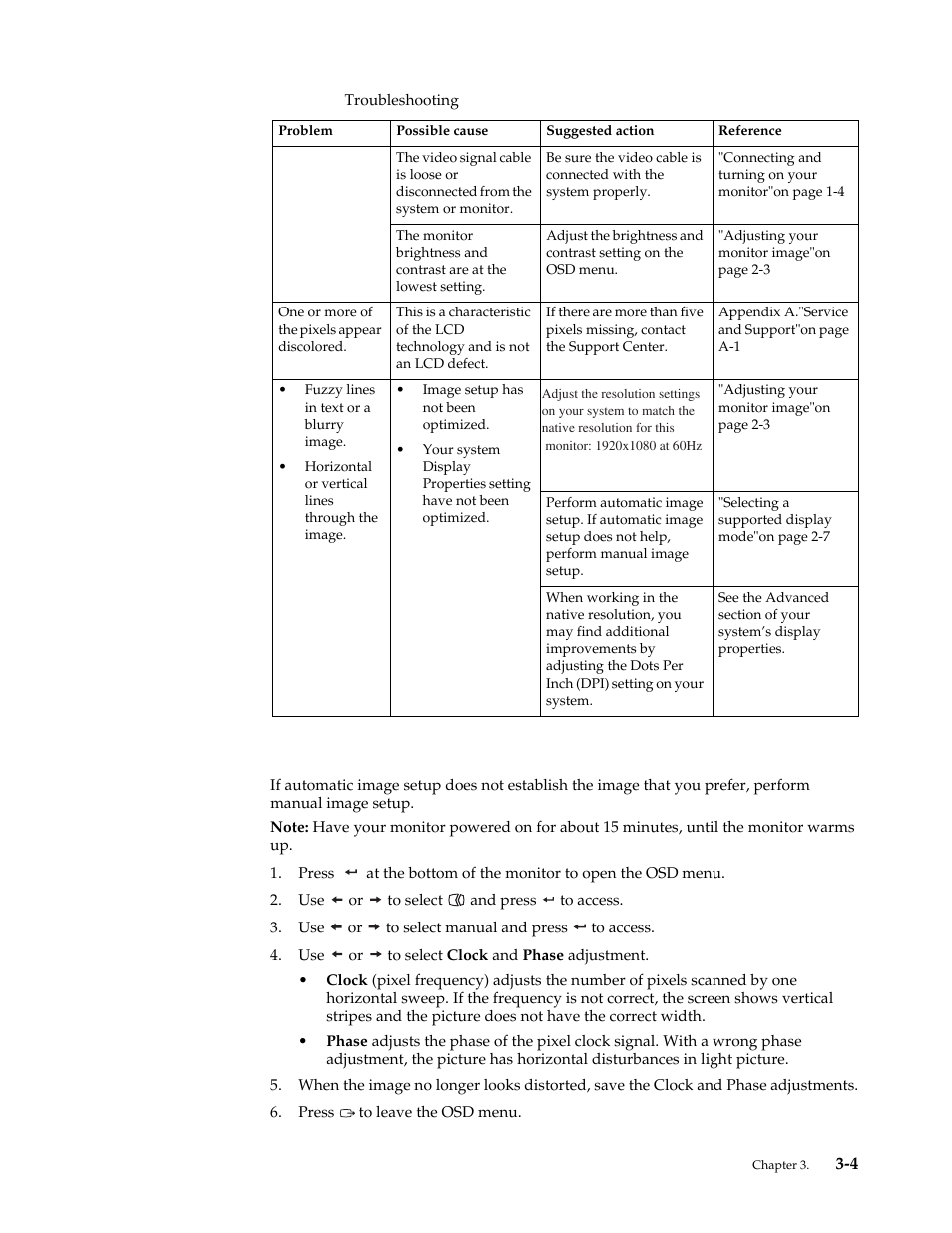 Manual image setup, Manual image setup -4 | Lenovo ThinkVision T2220 21.5-inch WLED Backlit LCD Monitor User Manual | Page 25 / 35