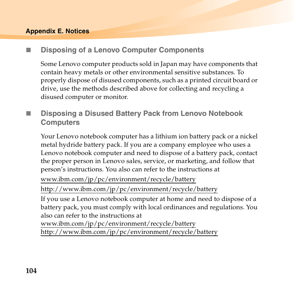 Lenovo B450 Notebook User Manual | Page 118 / 128
