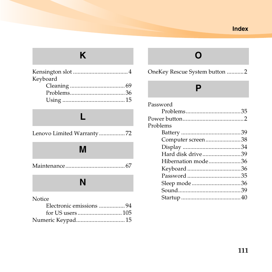 Lenovo B450 Notebook User Manual | Page 125 / 128