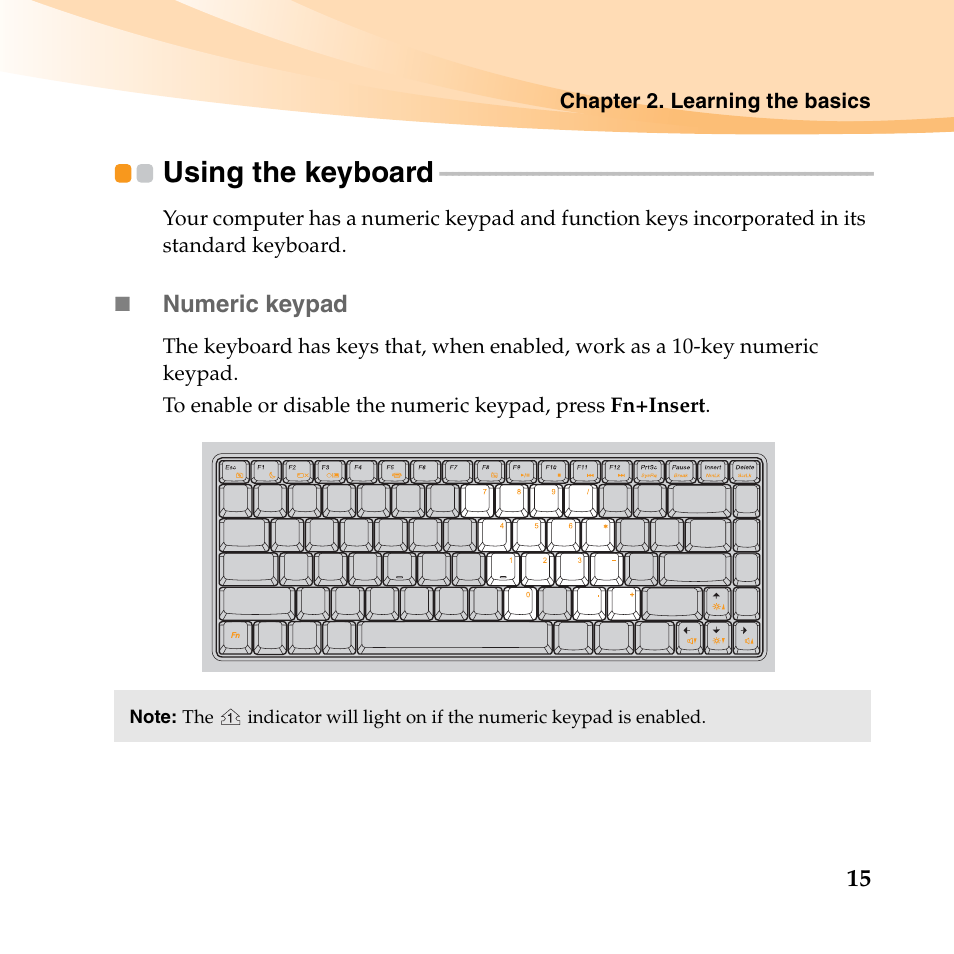 Using the keyboard | Lenovo B450 Notebook User Manual | Page 29 / 128