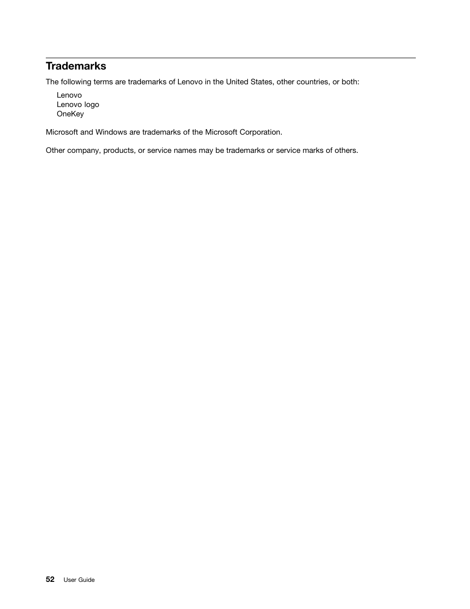 Trademarks | Lenovo E40-70 Notebook User Manual | Page 66 / 70