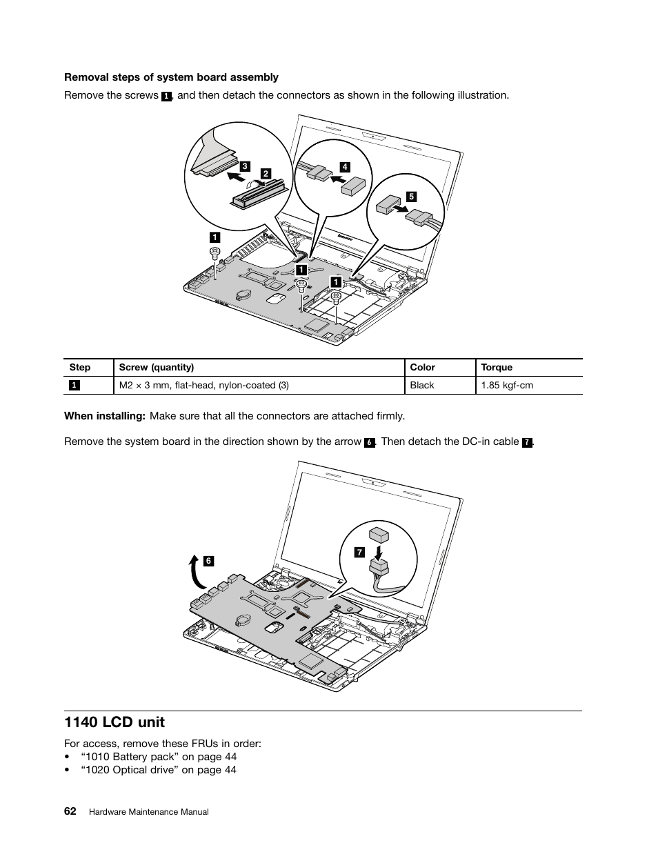 1140 lcd unit | Lenovo E49 Notebook User Manual | Page 68 / 100