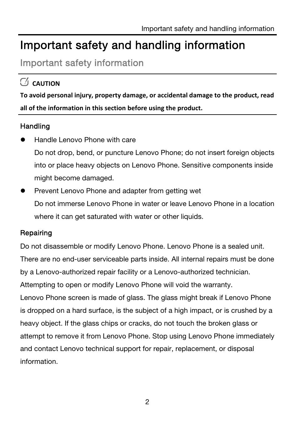 Important safety and handling information, Important safety information | Lenovo A316i Smartphone User Manual | Page 5 / 22