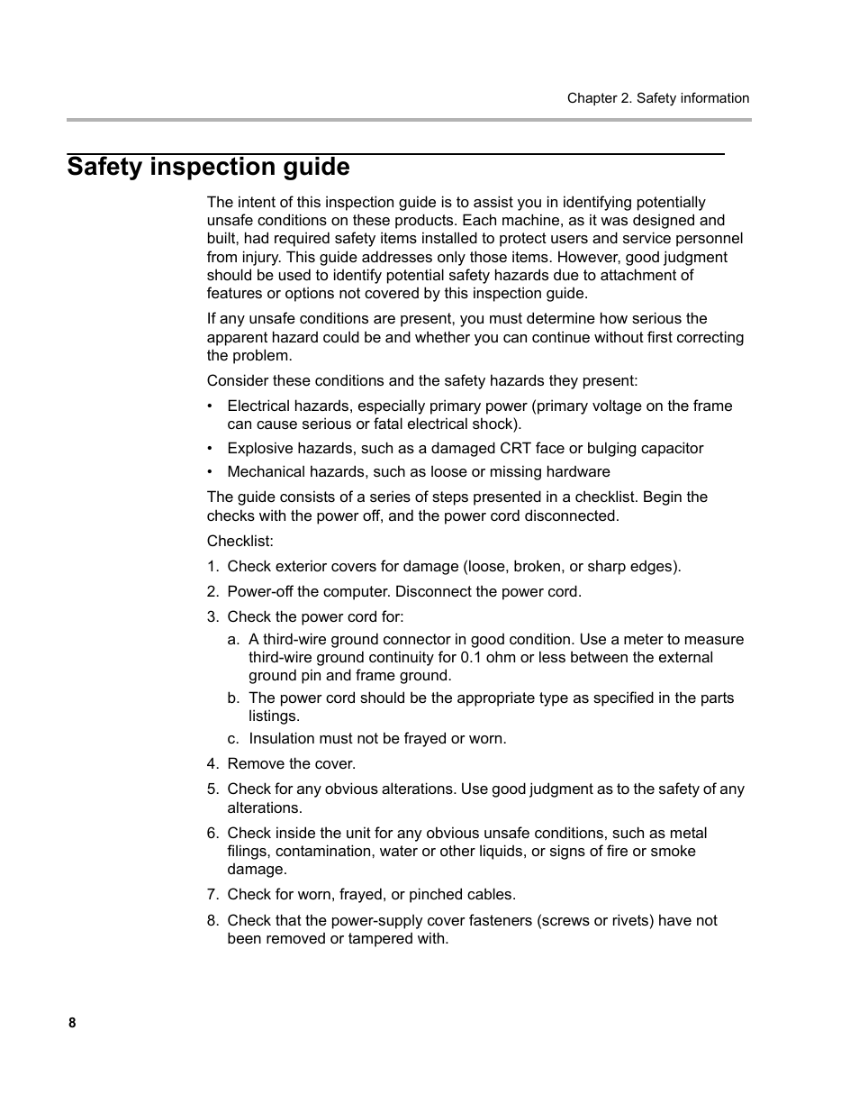 Safety inspection guide | Lenovo D400 Desktop IdeaCentre User Manual | Page 13 / 63