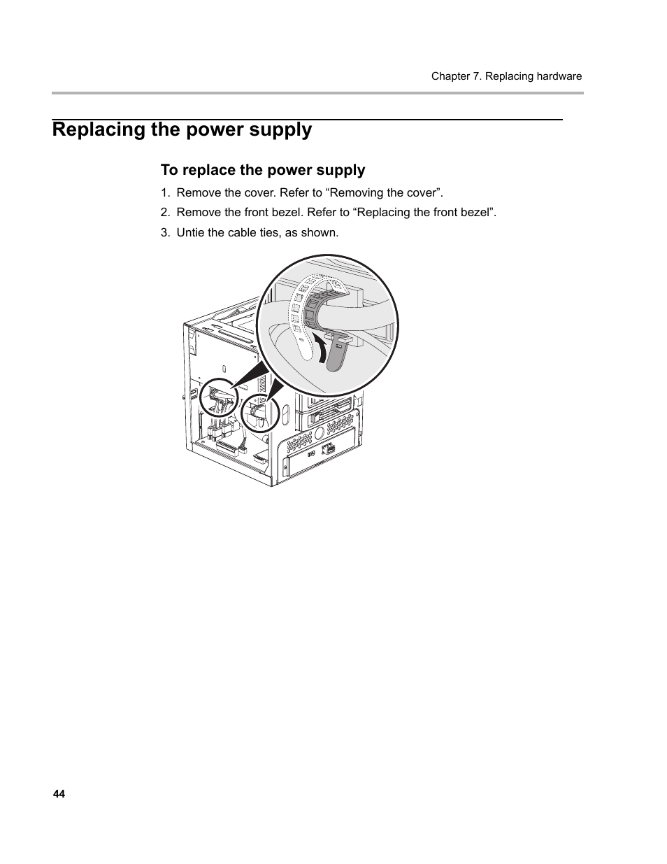 Replacing the power supply | Lenovo D400 Desktop IdeaCentre User Manual | Page 49 / 63