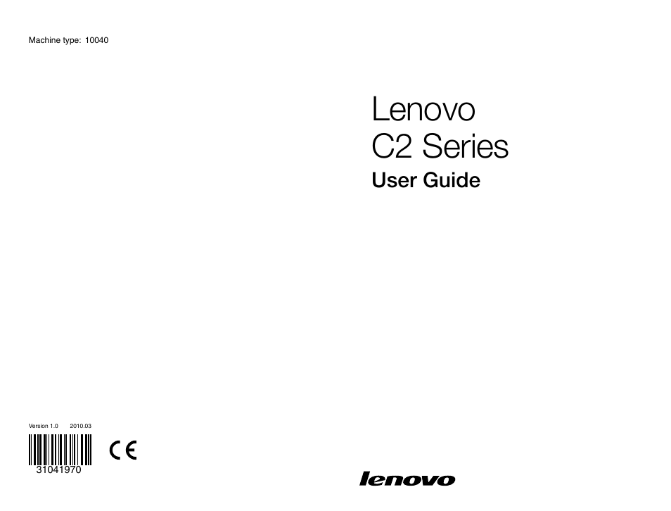 Lenovo C200 All-In-One User Manual | 37 pages