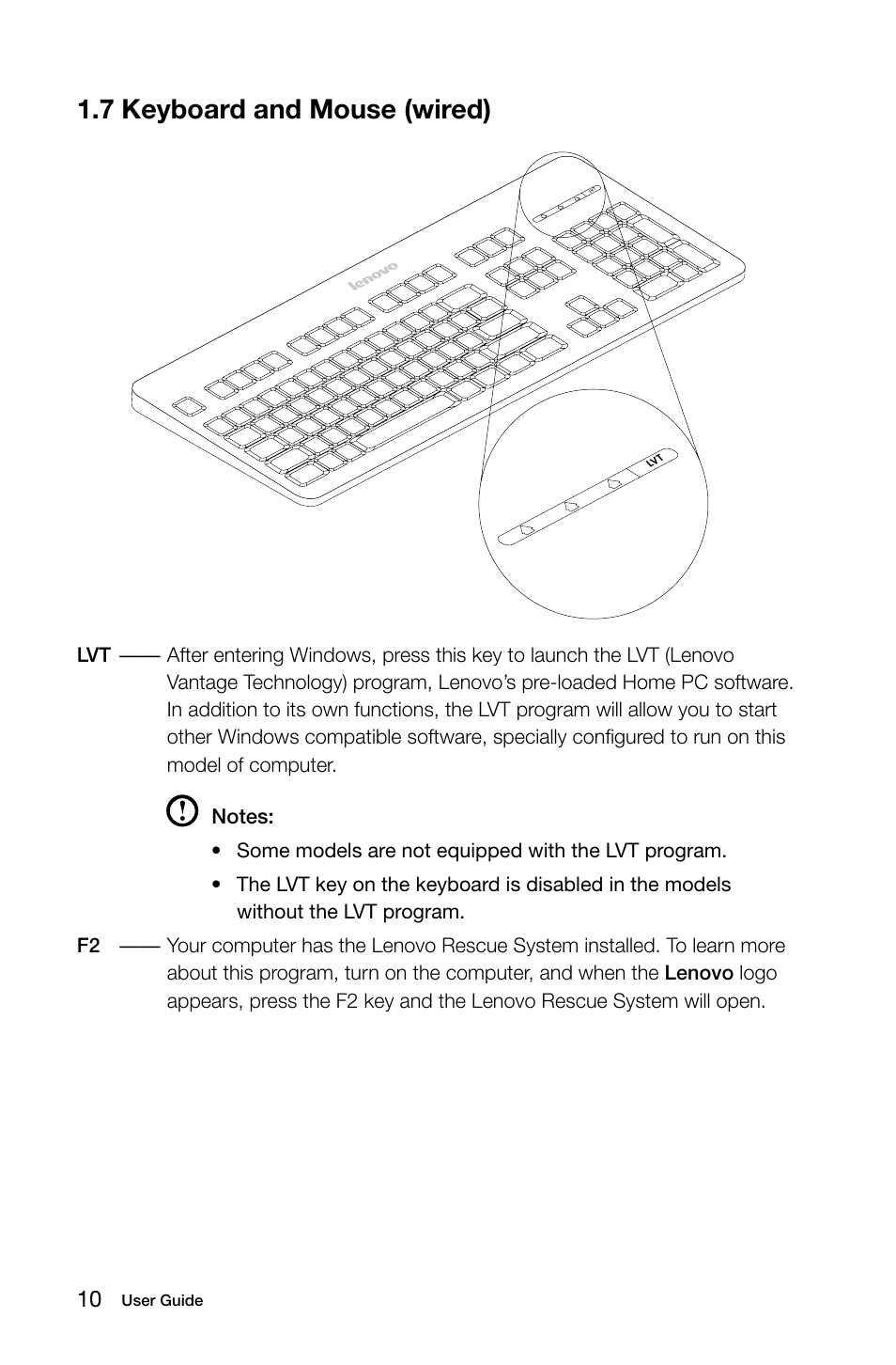 7 keyboard and mouse (wired) | Lenovo C200 All-In-One User Manual | Page 15 / 37