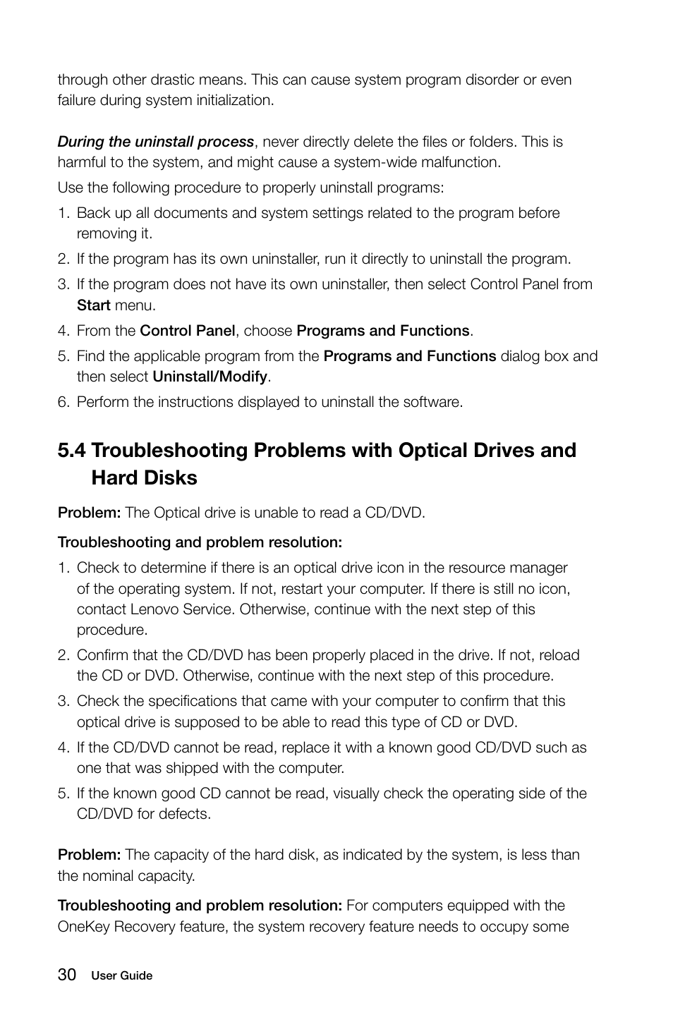 4 troubleshooting problems with optical drives and, Hard disks | Lenovo C200 All-In-One User Manual | Page 35 / 37