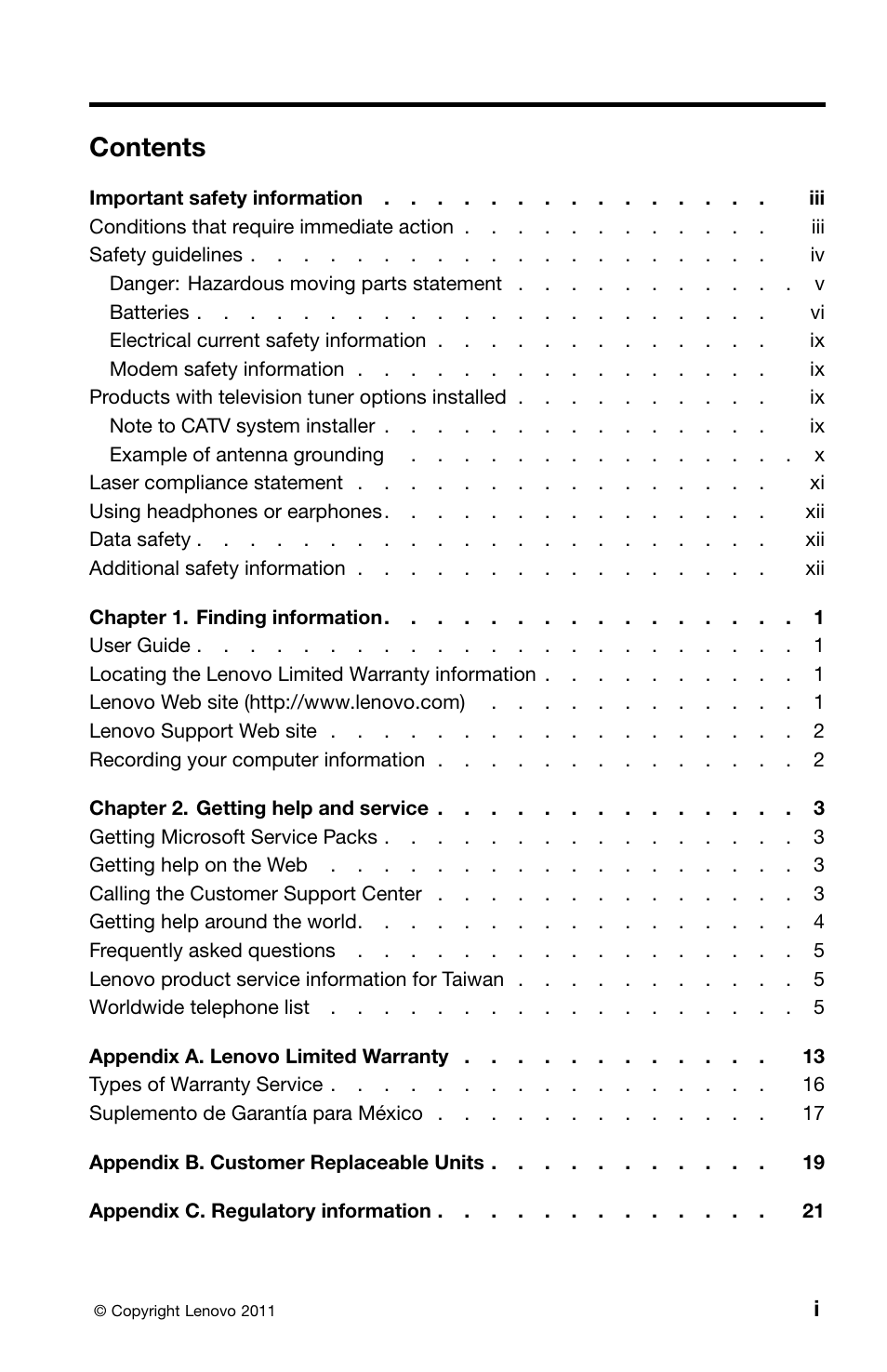 Lenovo ThinkPad L420 User Manual | Page 3 / 46