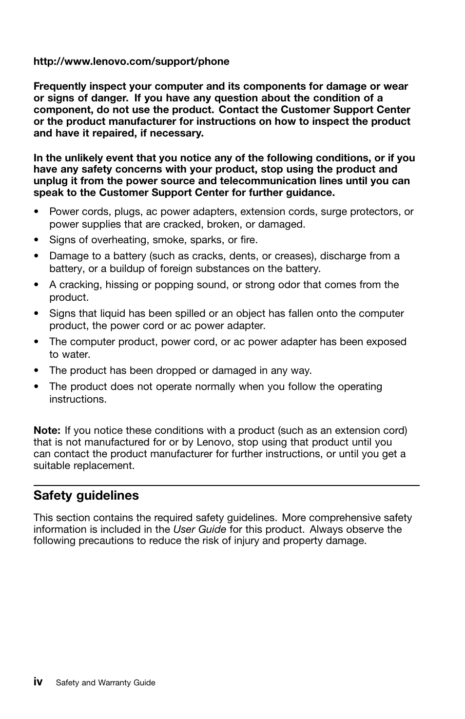 Safety guidelines | Lenovo ThinkPad L420 User Manual | Page 6 / 46