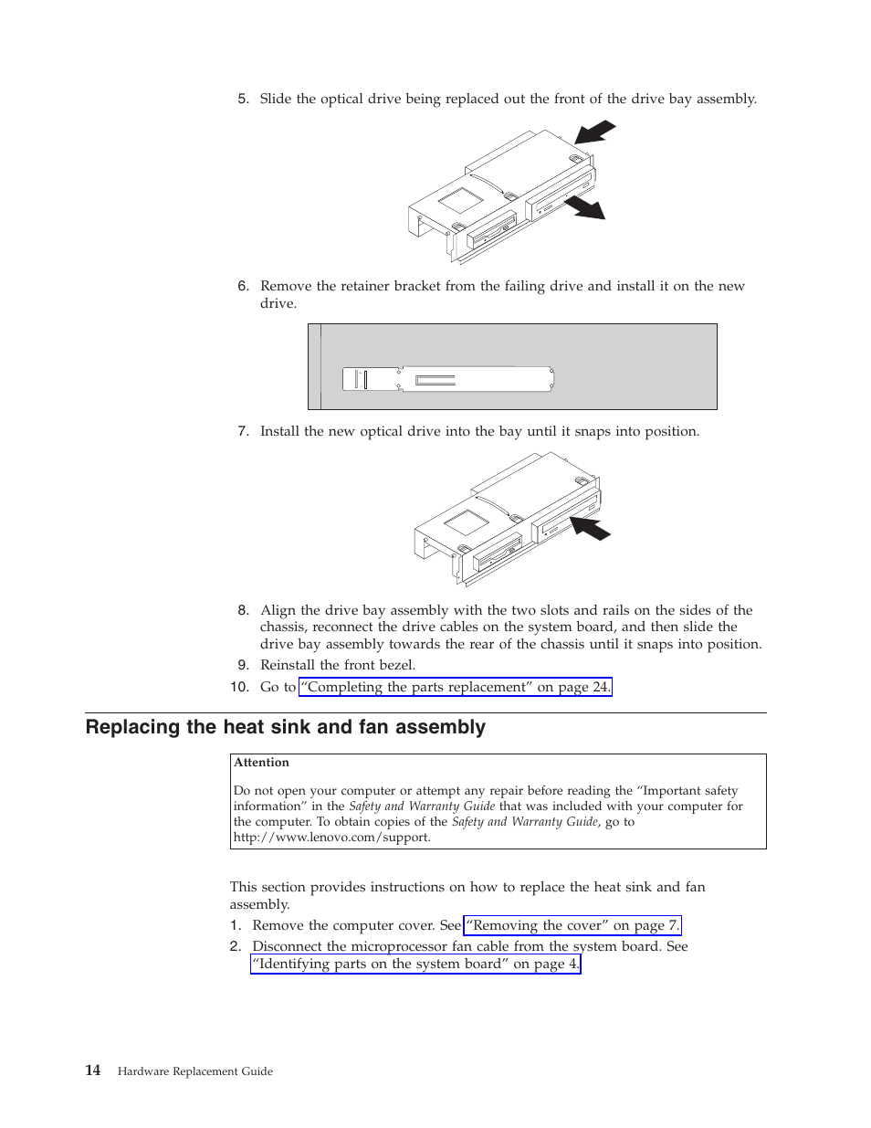 Replacing the heat sink and fan assembly, Replacing, Heat | Sink, Assembly | Lenovo ThinkCentre M55e User Manual | Page 22 / 36