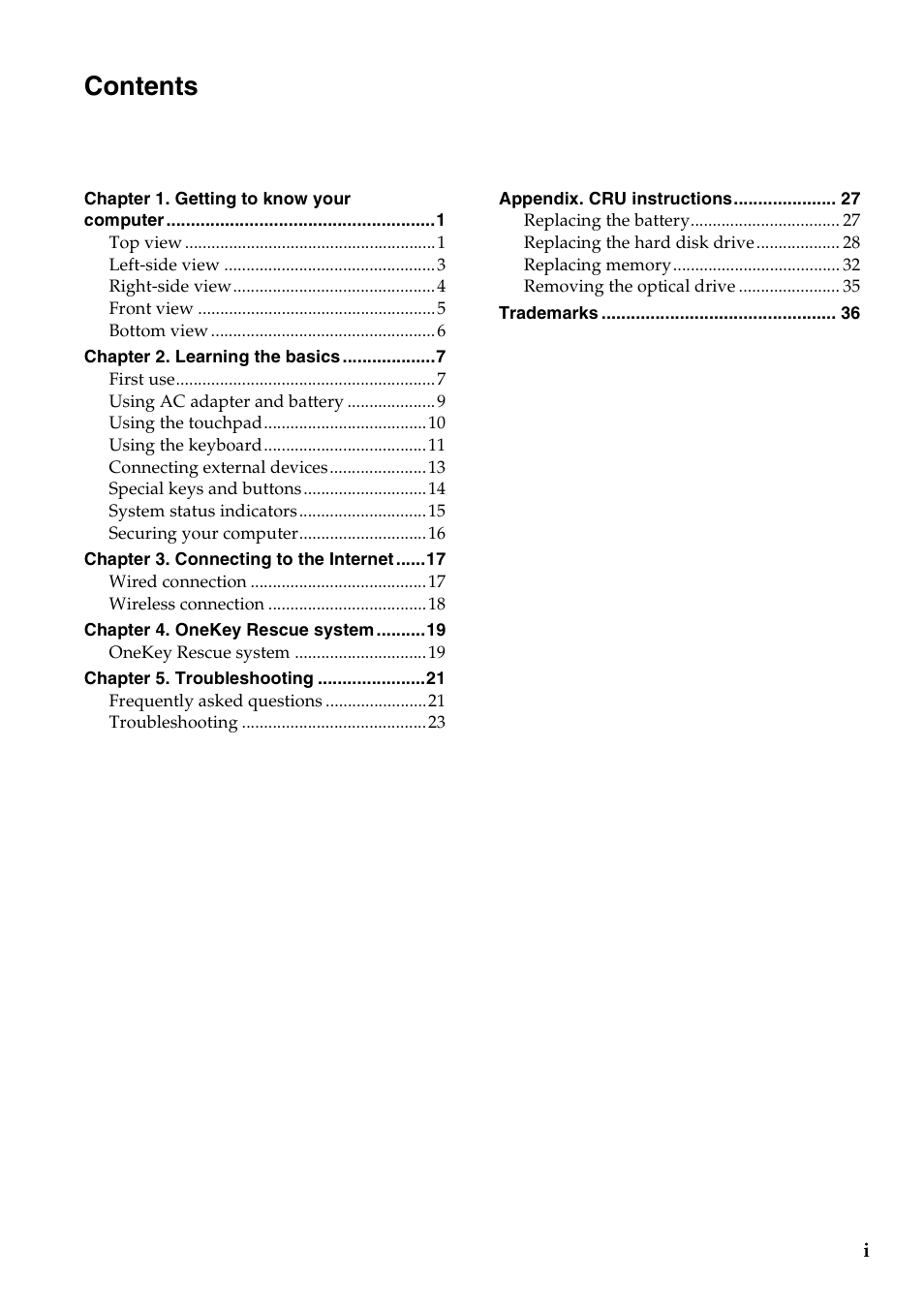 Lenovo B460e Notebook User Manual | Page 3 / 42