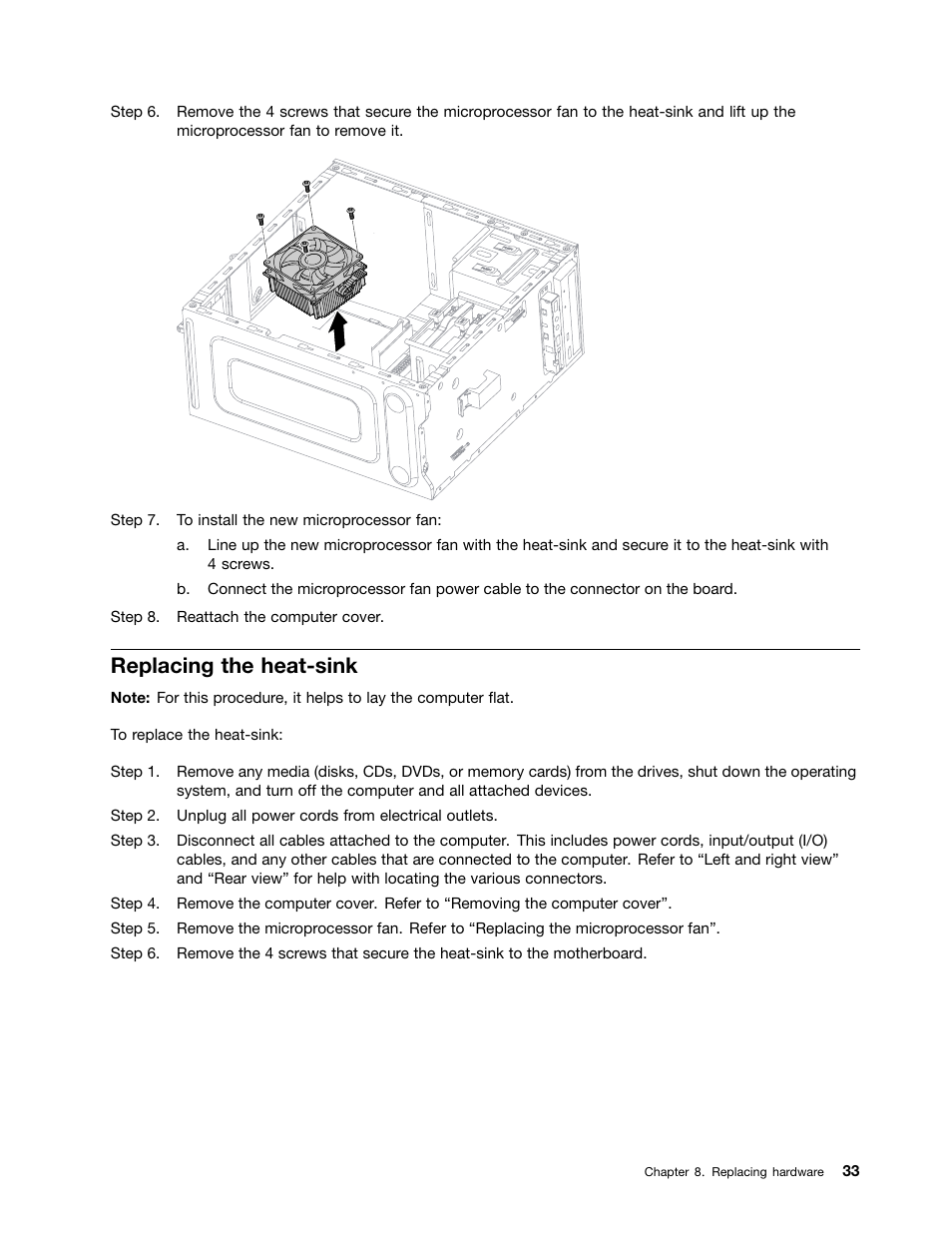 Replacing the heat-sink | Lenovo Erazer X310 Desktop User Manual | Page 39 / 51