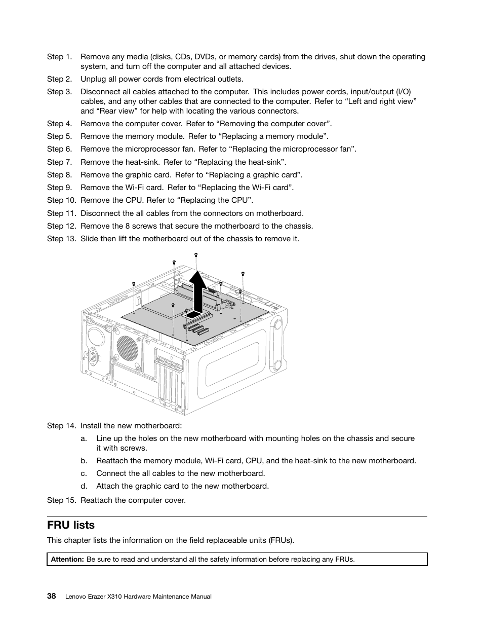 Fru lists | Lenovo Erazer X310 Desktop User Manual | Page 44 / 51