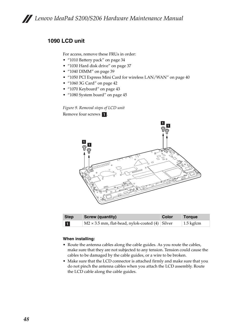 1090 lcd unit | Lenovo IdeaPad S206 User Manual | Page 52 / 83