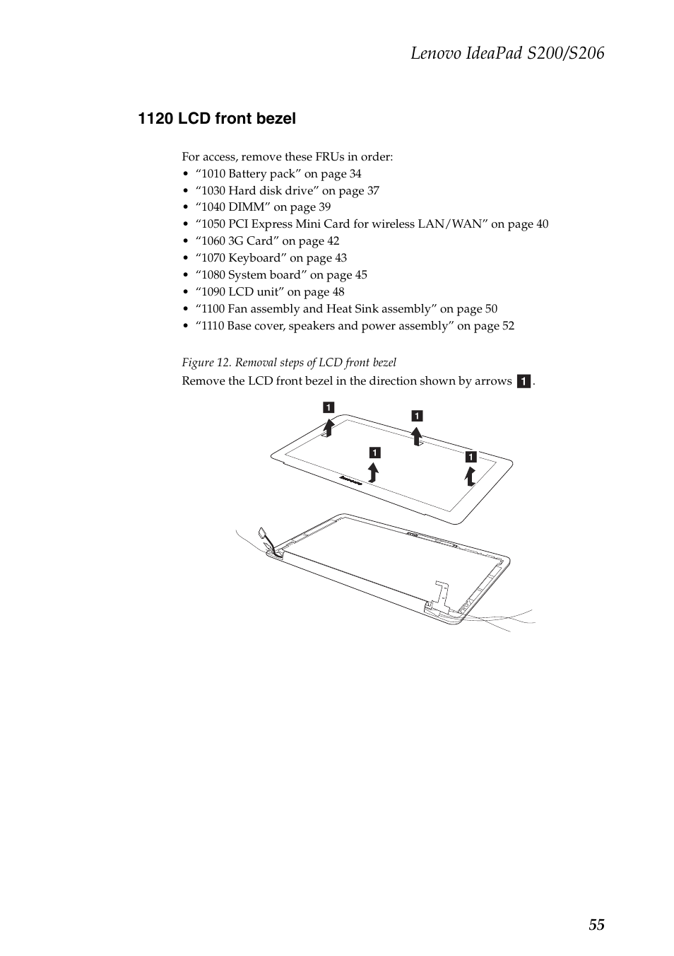 1120 lcd front bezel | Lenovo IdeaPad S206 User Manual | Page 59 / 83