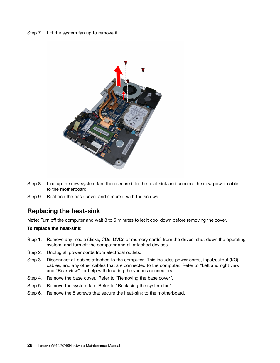 Replacing the heat-sink | Lenovo A540 All In One User Manual | Page 34 / 59