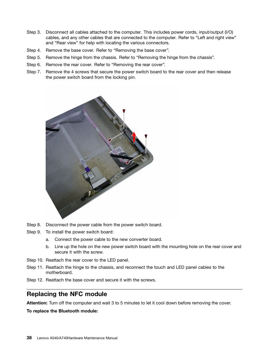 Replacing the nfc module | Lenovo A540 All In One User Manual | Page 44 / 59