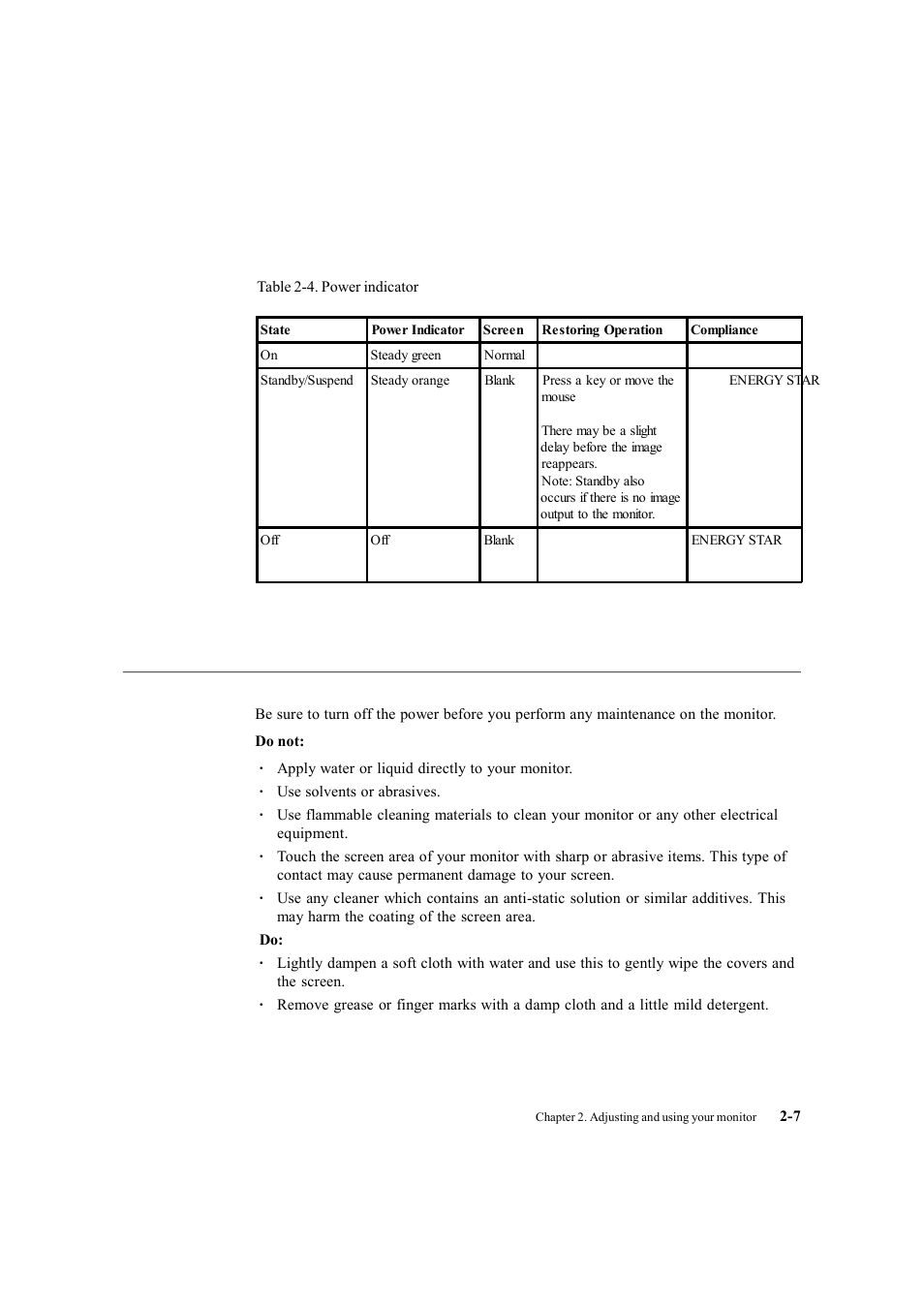 Caring for your monitor | Lenovo LS2223 Wide User Manual | Page 17 / 35