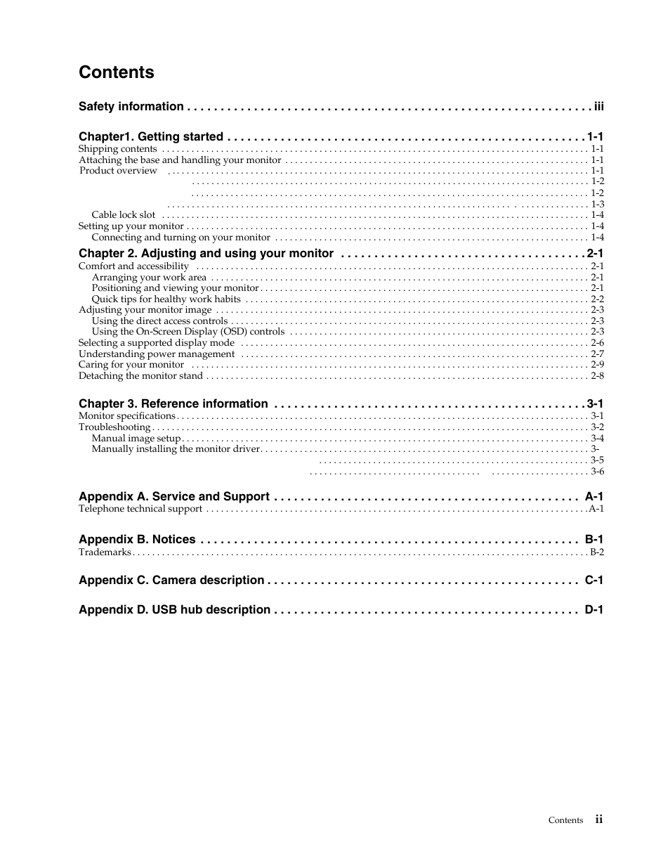 Lenovo L215p Wide Flat Panel Monitor User Manual | Page 3 / 29