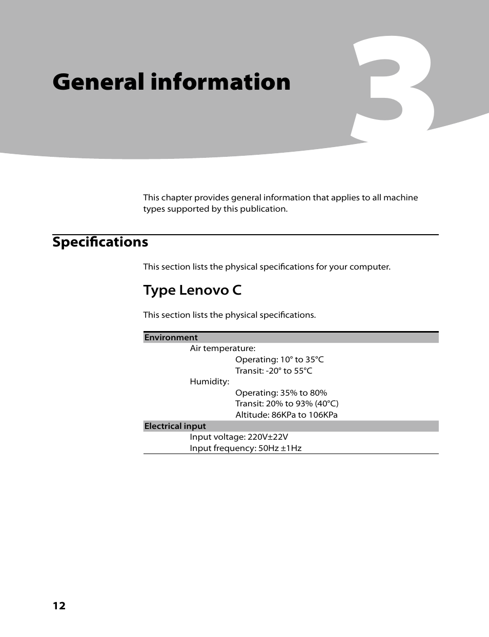 General information | Lenovo C315 All-In-One User Manual | Page 15 / 78