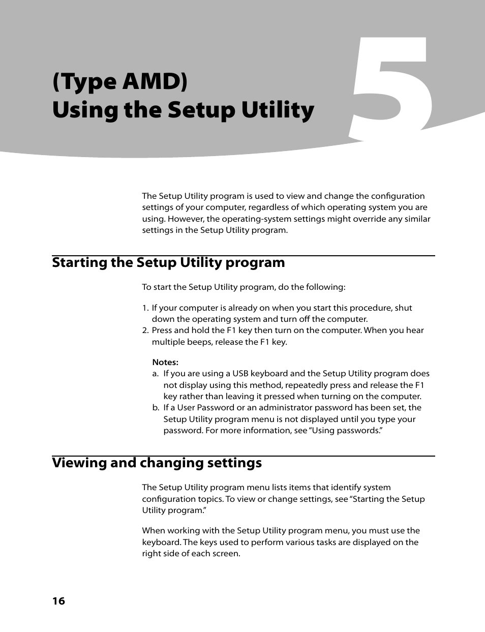 Type amd) using the setup utility | Lenovo C315 All-In-One User Manual | Page 19 / 78