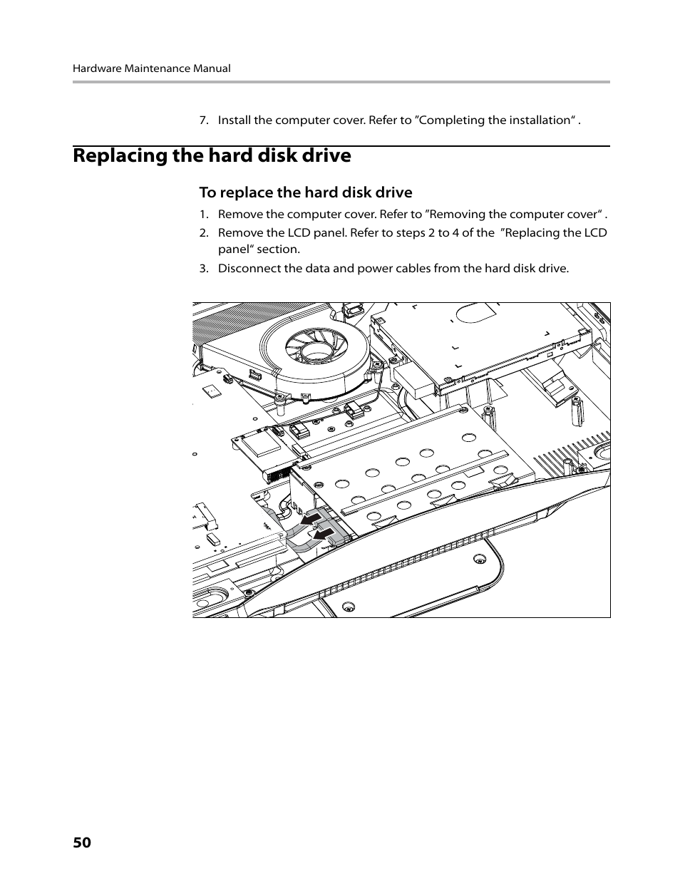 Replacing the hard disk drive | Lenovo C315 All-In-One User Manual | Page 53 / 78