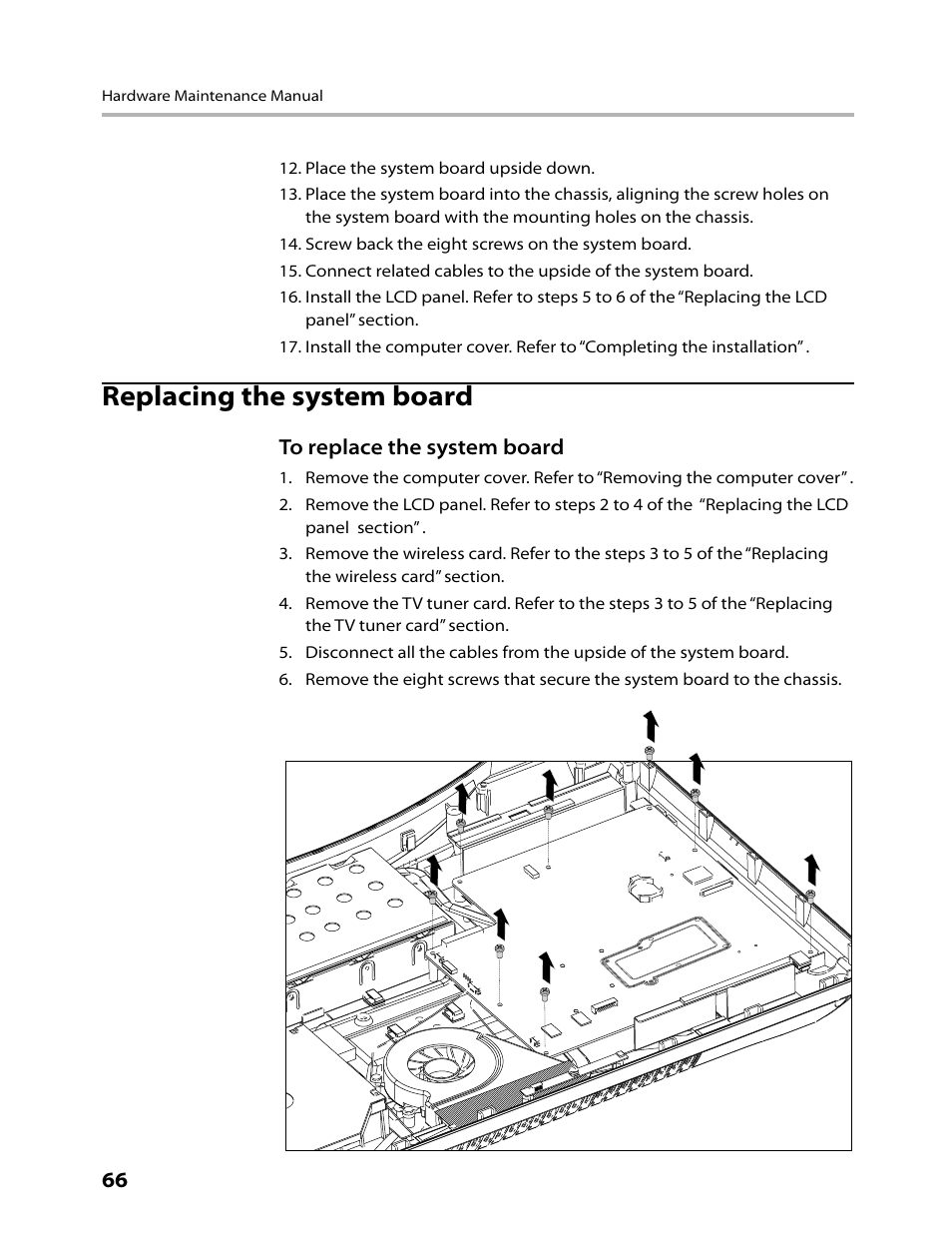 Replacing the system board | Lenovo C315 All-In-One User Manual | Page 69 / 78