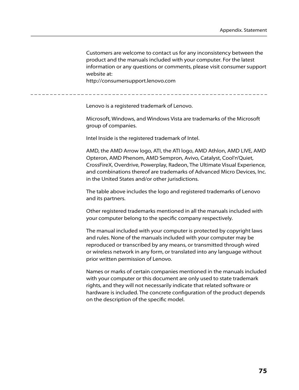 Lenovo C315 All-In-One User Manual | Page 78 / 78