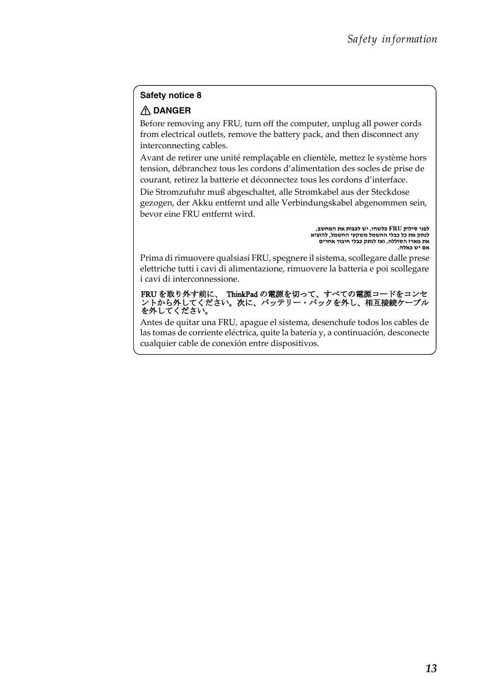 Safety information | Lenovo A7-50 Tablet User Manual | Page 17 / 75