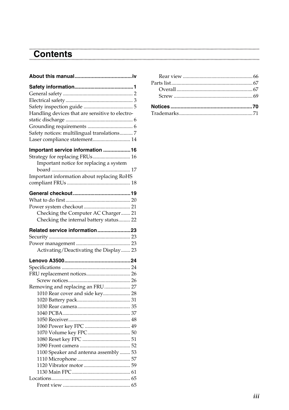 Lenovo A7-50 Tablet User Manual | Page 3 / 75