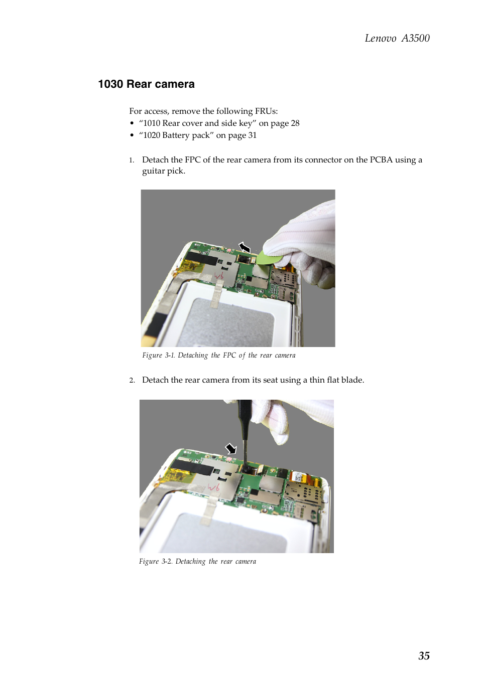 1030 rear camera, Lenovo a3500 | Lenovo A7-50 Tablet User Manual | Page 39 / 75