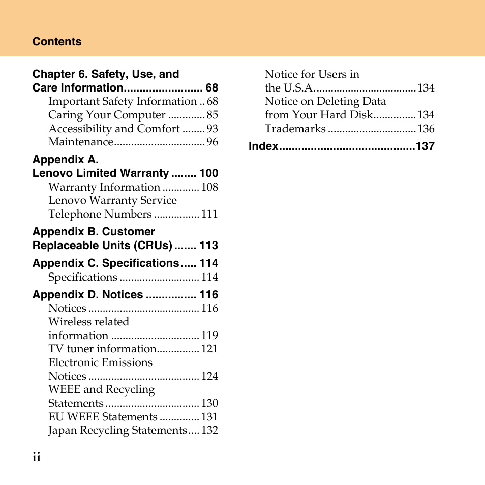 Lenovo IdeaPad Y430 User Manual | Page 8 / 150