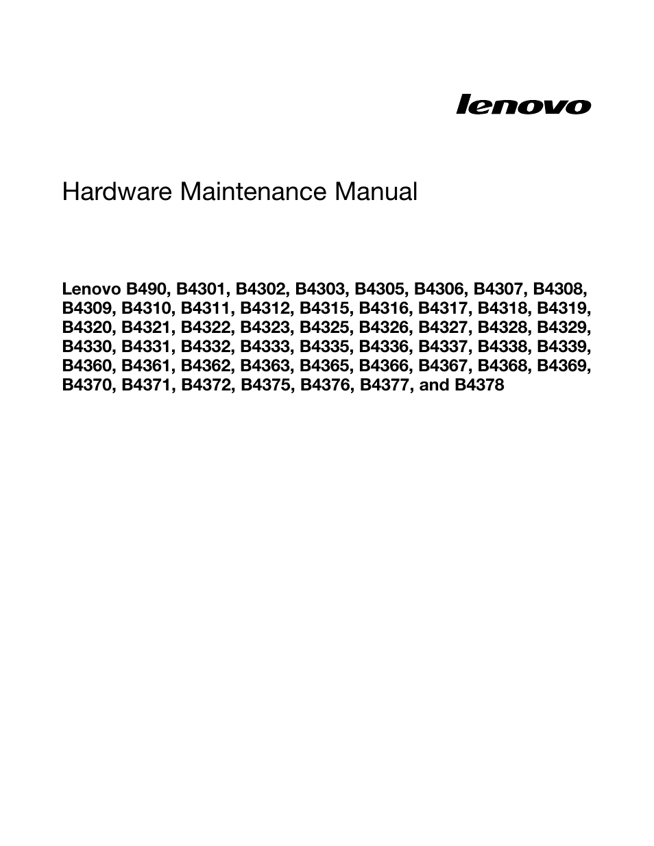 Lenovo B490 Notebook User Manual | 104 pages