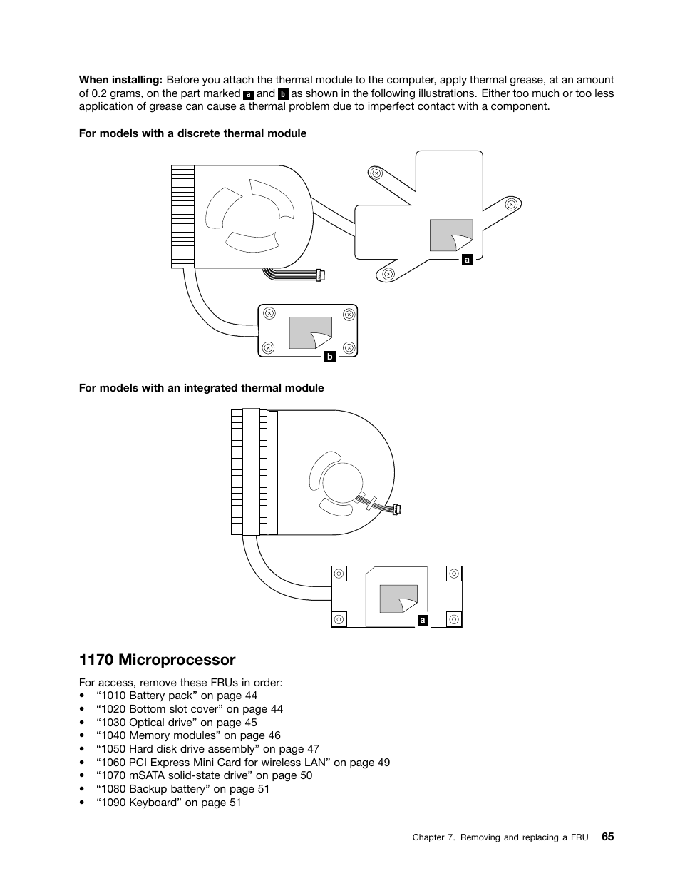 1170 microprocessor | Lenovo B490 Notebook User Manual | Page 71 / 104