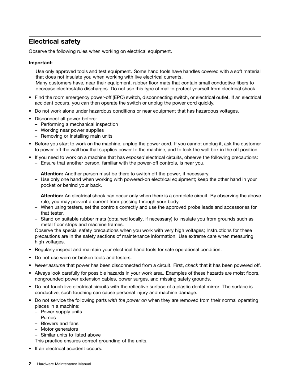 Electrical safety | Lenovo B490 Notebook User Manual | Page 8 / 104